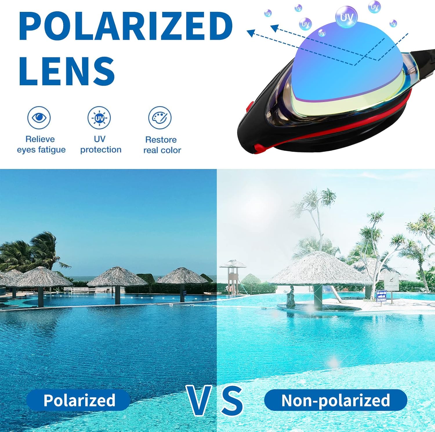 Gafas de natación miopes, gafas de natación ópticas miopes, sin fugas, antivaho y protección UV para adultos, hombres y mujeres