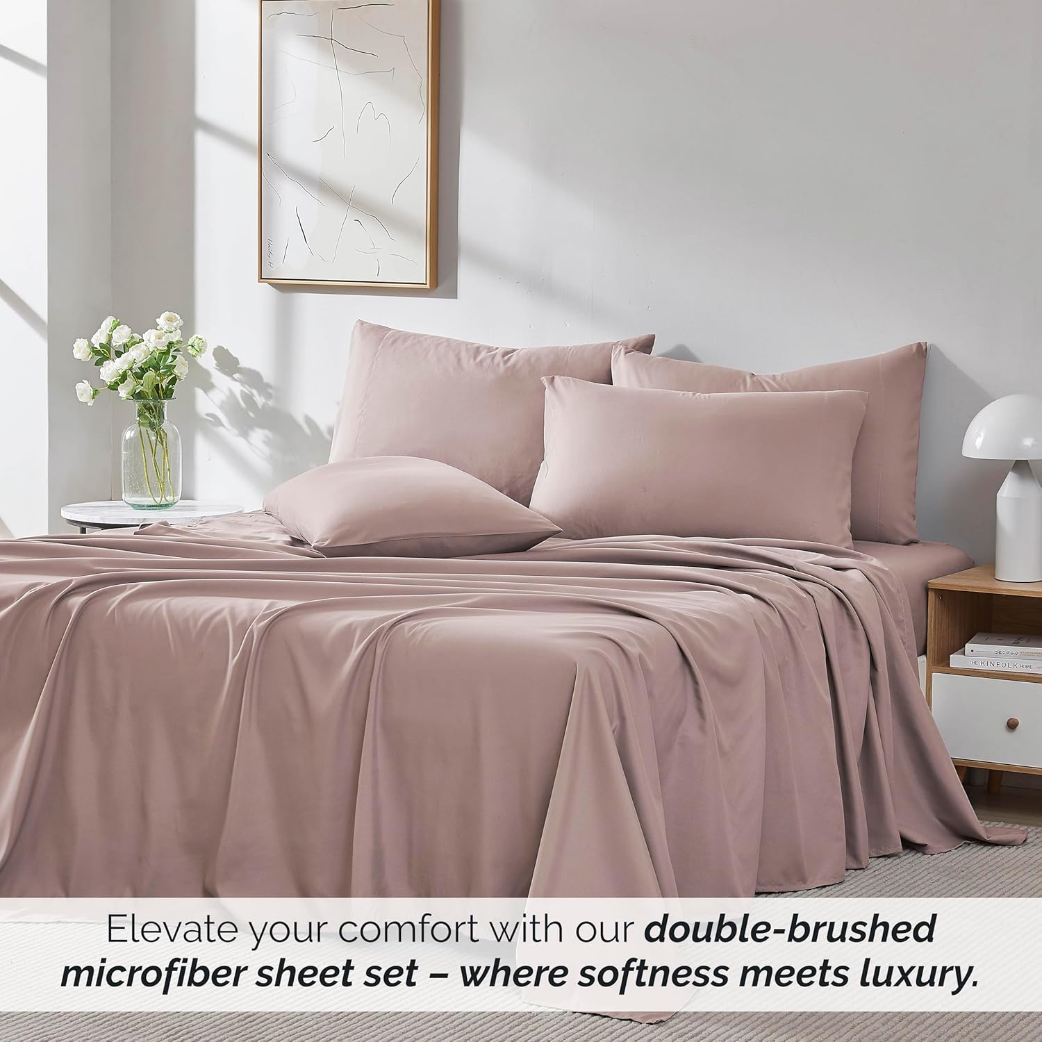 Southshore Fine Living, Inc. Colección premium, juego de sábanas de 6 piezas, de bolsillo profundo, fácil cuidado, sin encogimiento, con 1 sábana