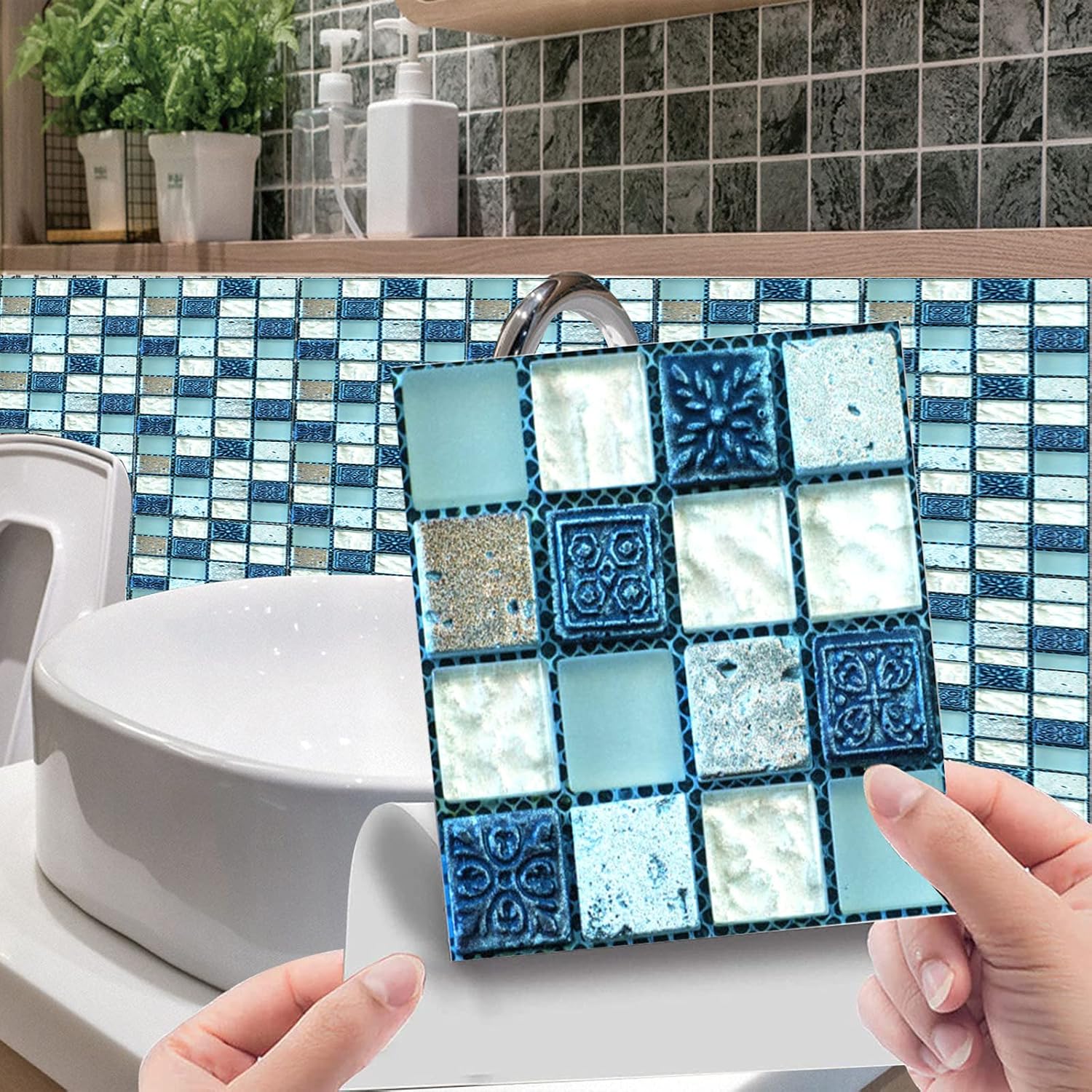 10 hojas de azulejos autoadhesivos de pared de metro para pegar en la parte posterior, pelar y pegar, ladrillos para cocina, azulejos decorativos 3D