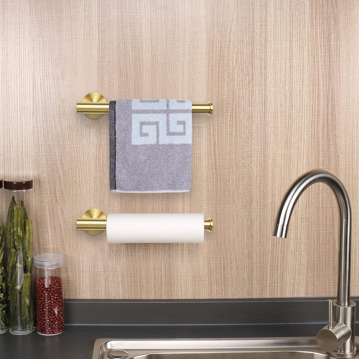 NearMoon Toallero de manotoallero, barra de toalla de mano gruesa de acero inoxidable para baño, toallero montado en la pared a prueba de óxido,