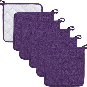 Juego de soportes para ollas de cocina, resistentes al calor, juego de agarraderas de algodón puro, salvamanteles, posavasos grandes, almohadillas Juego de soportes para ollas de cocina, resistentes al calor, juego de agarraderas de algodón puro, salvamanteles, posavasos grandes, almohadillas