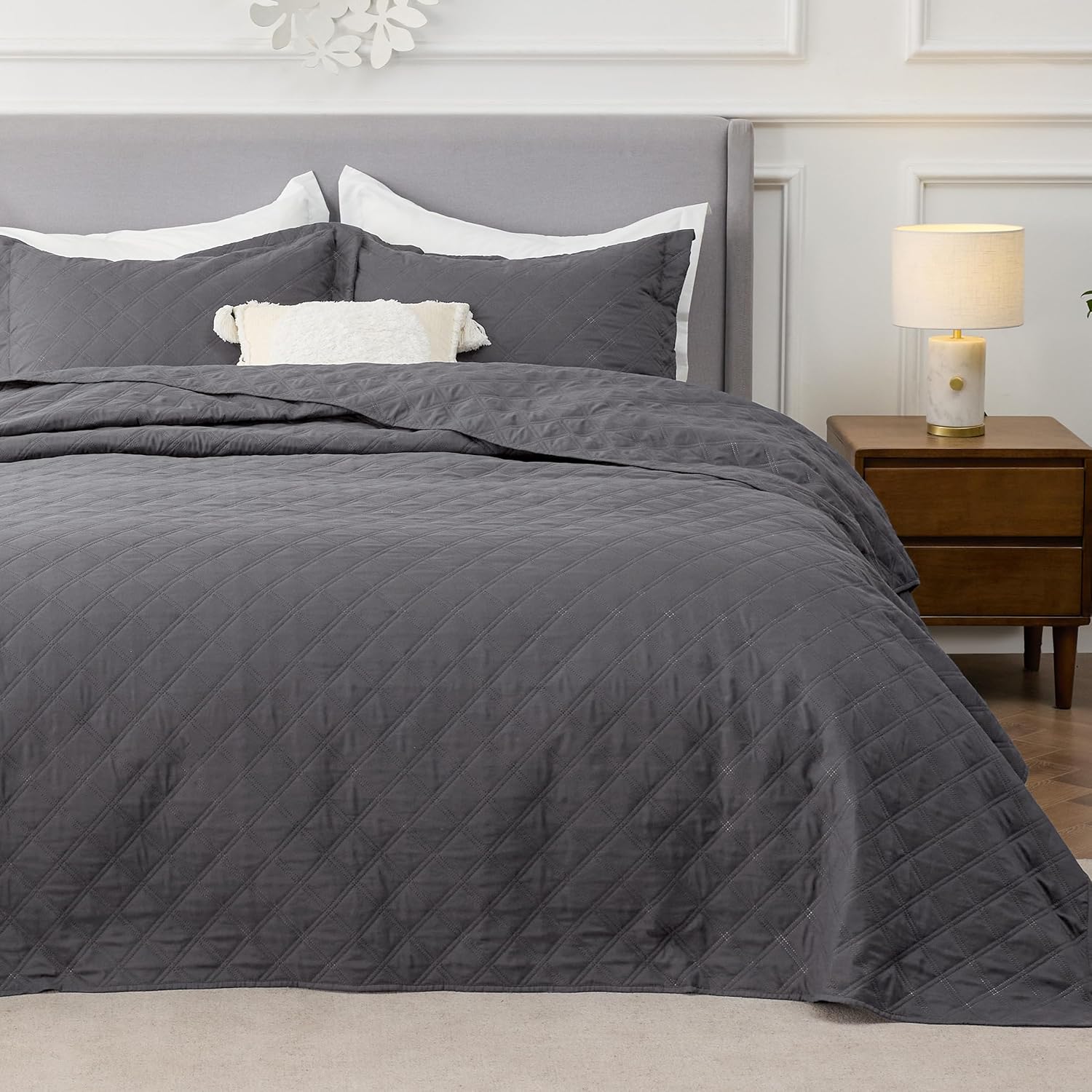 Bedsure – Juego de edredón de poliéster-diamante ultrasónico GN 106×96 US