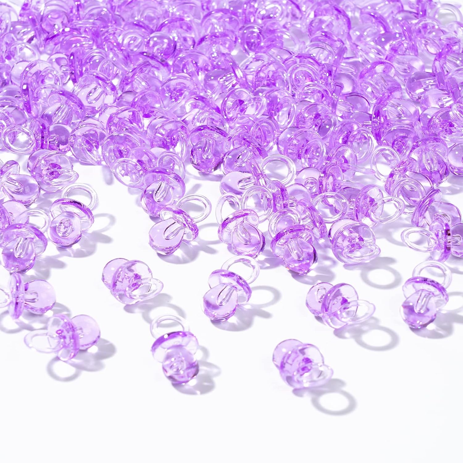 150 mini chupones acrílicos para baby shower para niñas, chupones a granel de 0.86 pulgadas para revelación de género, recuerdos de fiesta,