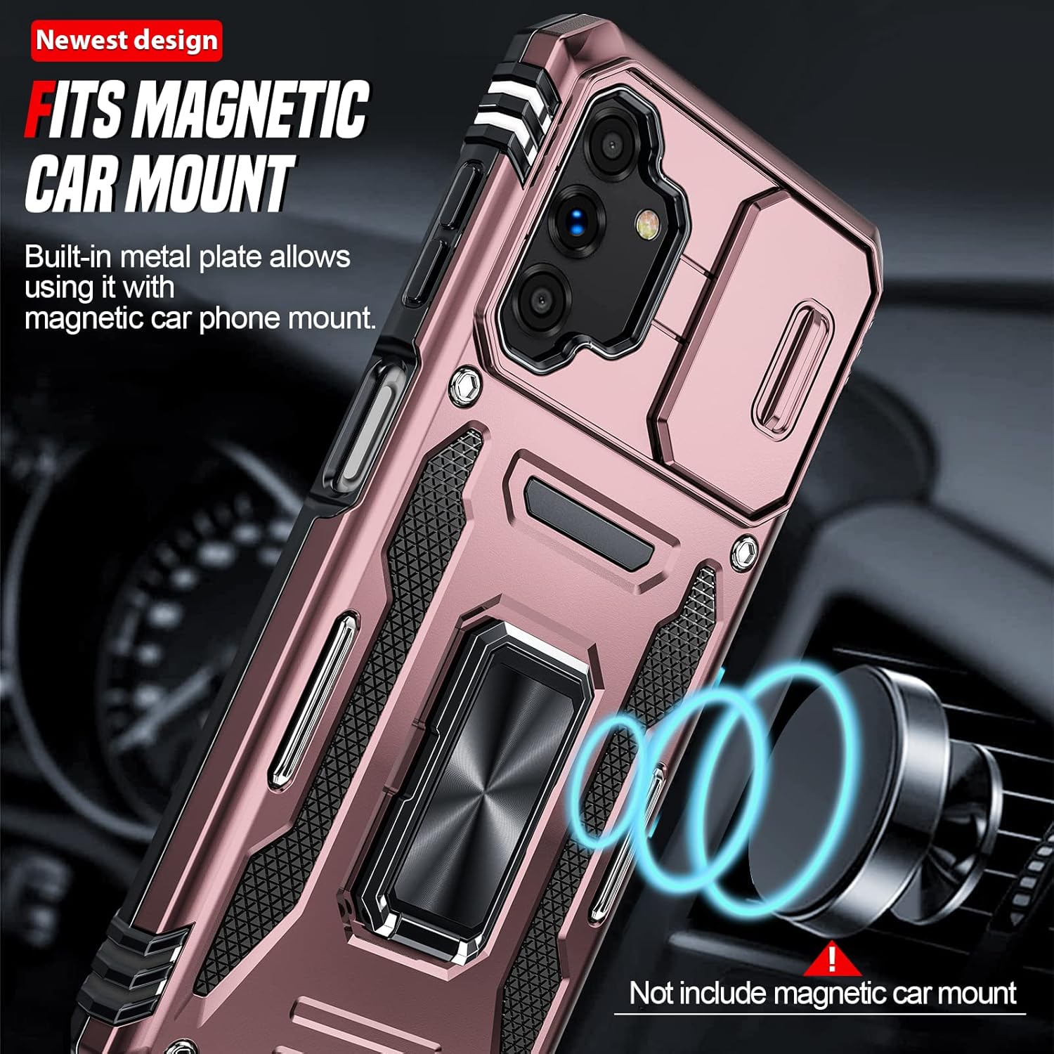 LeYi Funda para Galaxy A13 5G funda Samsung A13 con cubierta deslizante para cámara + 2 paquetes protector de pantalla, funda de teléfono de grado