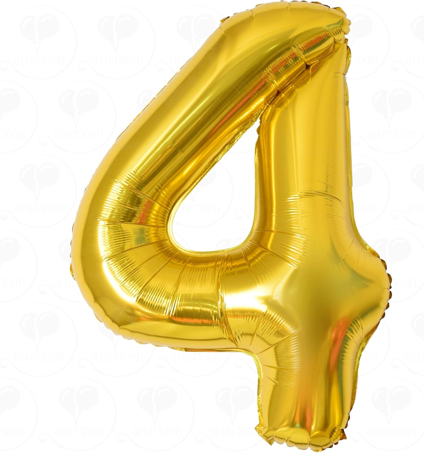 AFTERLOON Globos dorados de 40 pulgadas con helio de 4 pulgadas, color dorado brillante y cromado, número digital gigante, decoraciones de 4