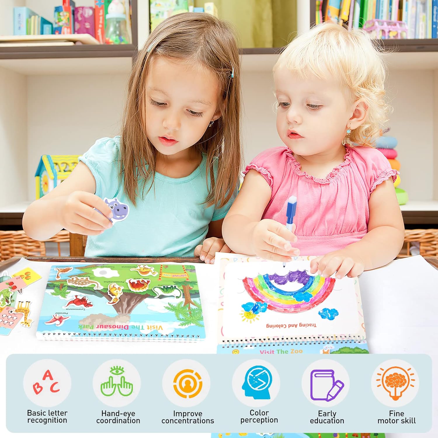 Arthopt Libro ocupado, 32 páginas Montessori Libro ocupado para niños pequeños, materiales de aprendizaje para autismo, juguetes educativos,