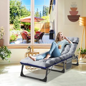 ABORON Silla de sala de estar, silla portátil resistente para dormitorio, sillas interiores ajustables para relajar la siesta ABORON Silla de sala de estar, silla portátil resistente para dormitorio, sillas interiores ajustables para relajar la siesta