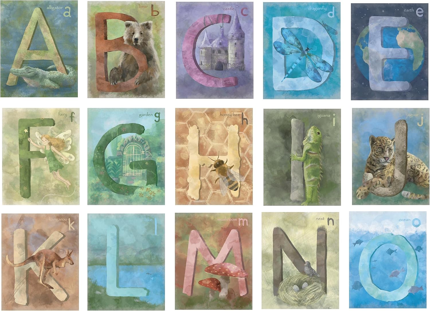 Tarjetas de memoria ABC, 26 tarjetas gruesas del alfabeto de 4 x 5 pulgadas, juegos de aprendizaje para niños preescolares, fabricadas en Estados
