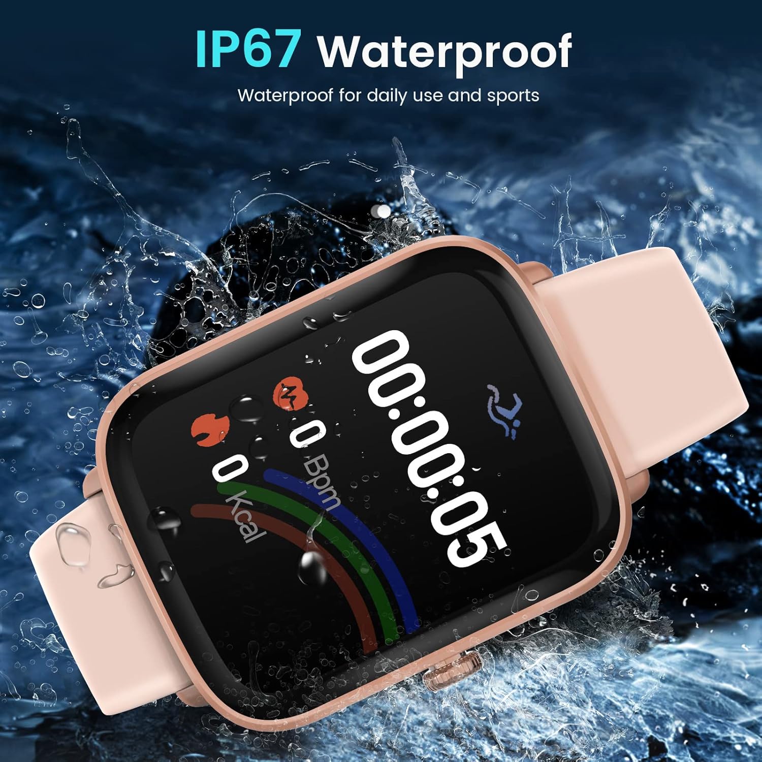 Reloj inteligente, rastreador de actividad física con monitor de sueño de oxígeno en sangre y frecuencia cardíaca, reloj inteligente de pantalla