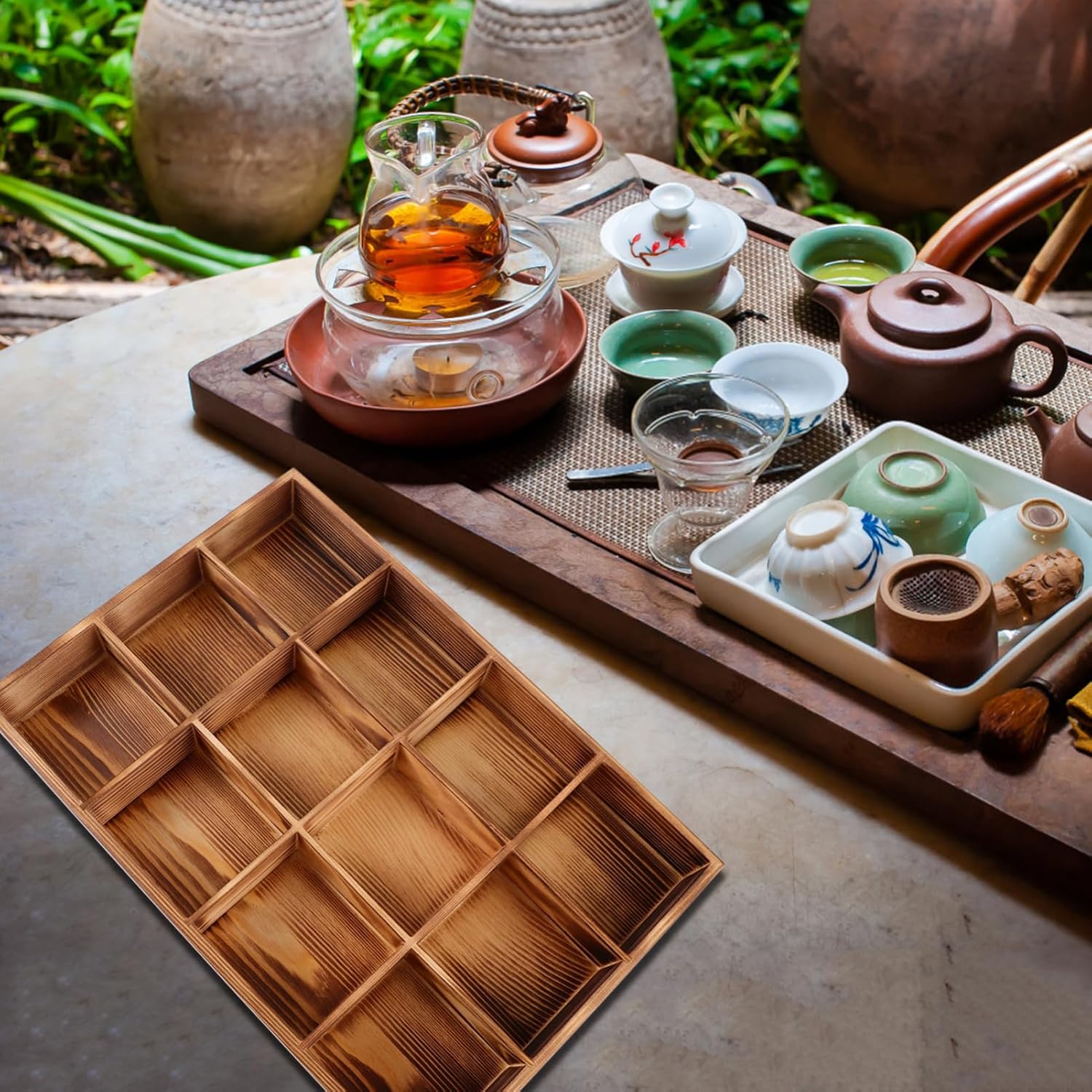 HOMSFOU Caja de almacenamiento de té organizador de paquetes de condimentos soporte de té para bolsas de té organizador de recipientes de té para