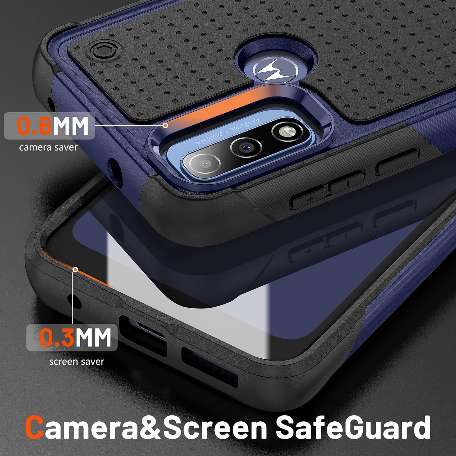 for Moto G Play 2023Moto G Pure Case,Moto G Power 2022 Case with Screen Protector,Military Grade Drop Tested Heavy-Duty Tough Rugged Shockproof