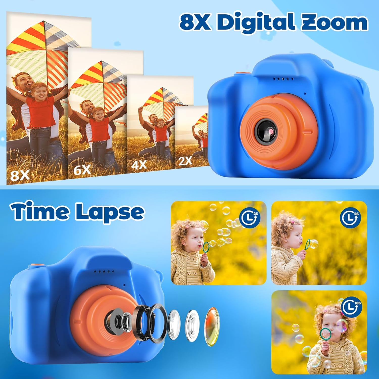 HOMHOW Cámara digital HD para niños, cámara digital para niños y niñas, cámara selfie para niños, juguetes de Navidad, regalo de cumpleaños, edad 3,