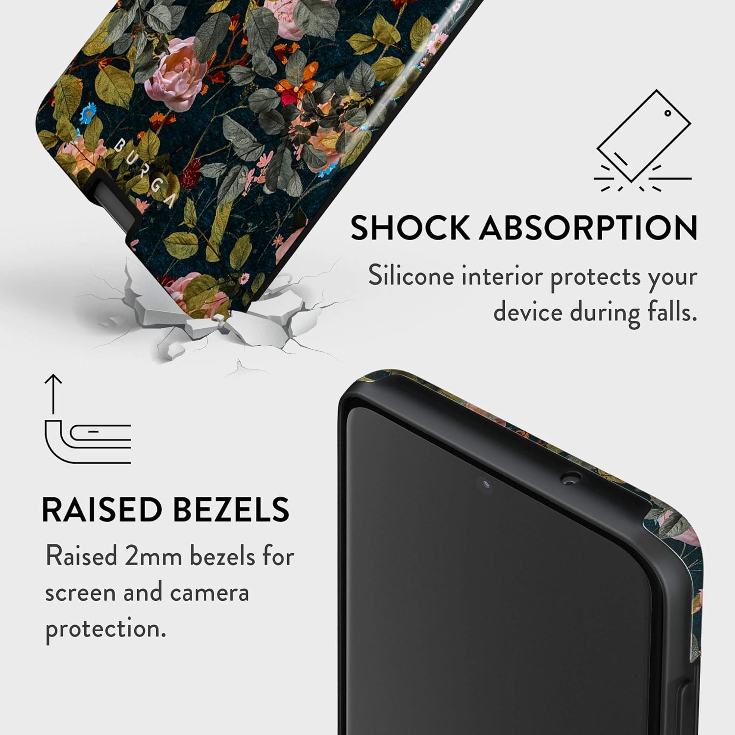 BURGA Funda para teléfono compatible con Samsung Galaxy S20 FE  Carcasa rígida híbrida de 2 capas + funda protectora de silicona  Patrón de
