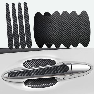 ZBGUN 8 calcomanías para manija de puerta de automóvil, 3.3 x 3.4 pulgadas, textura de fibra de carbono, antiarañazos, impermeable, sin rastros, ZBGUN 8 calcomanías para manija de puerta de automóvil, 3.3 x 3.4 pulgadas, textura de fibra de carbono, antiarañazos, impermeable, sin rastros,