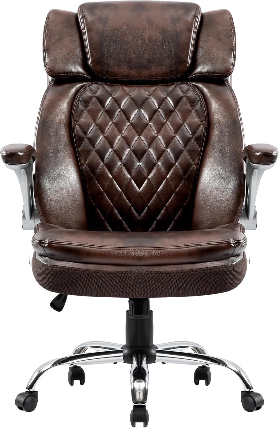 HOMYEDAMIC Silla de oficina de respaldo alto con brazos ajustables, sillas ejecutivas de computadora de piel sintética, giro grande y alto, ángulo