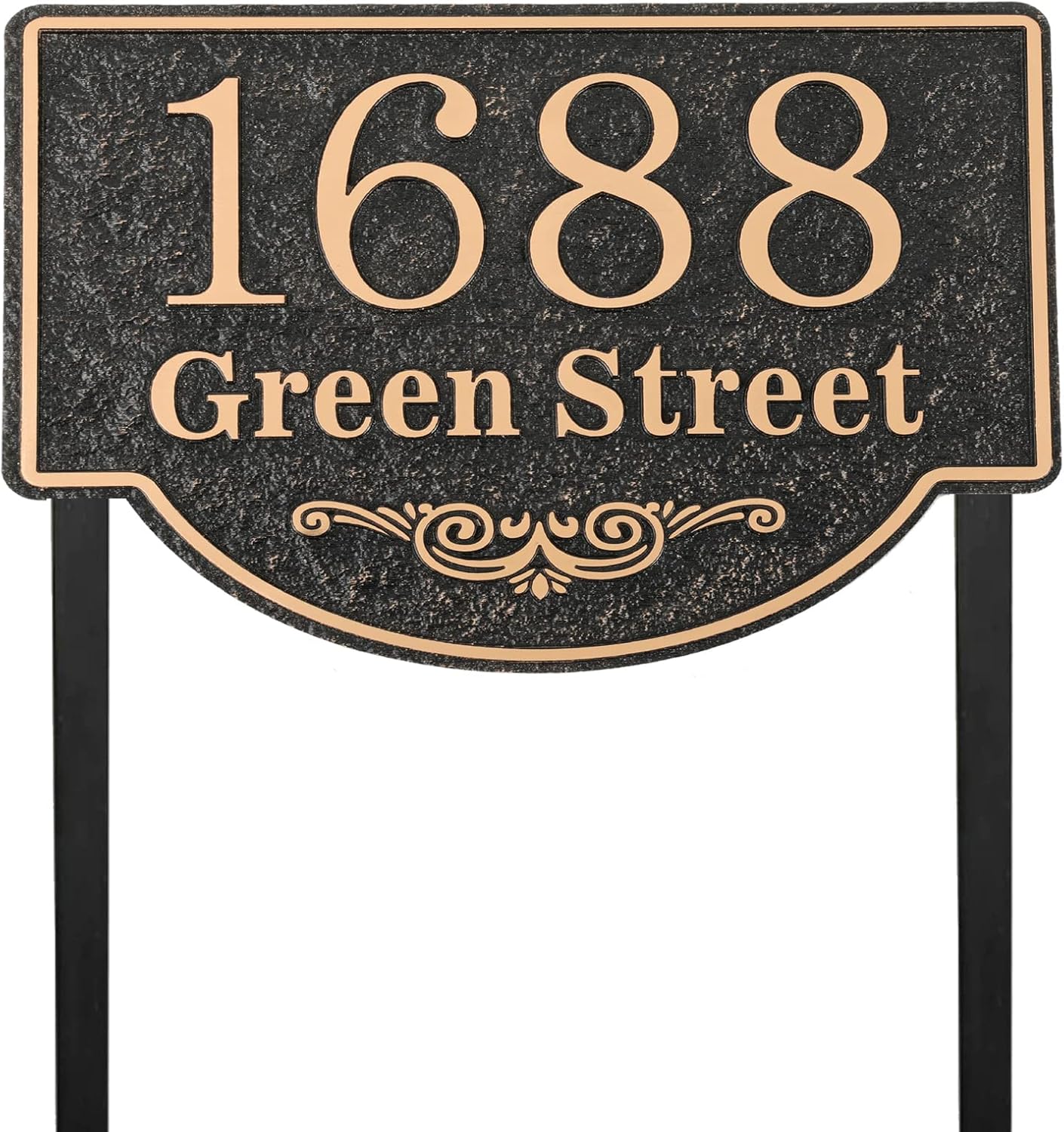 Letrero de dirección personalizado montado en el césped, grandes opciones, placa de metal con número de casa, placa de dirección para patio, césped,