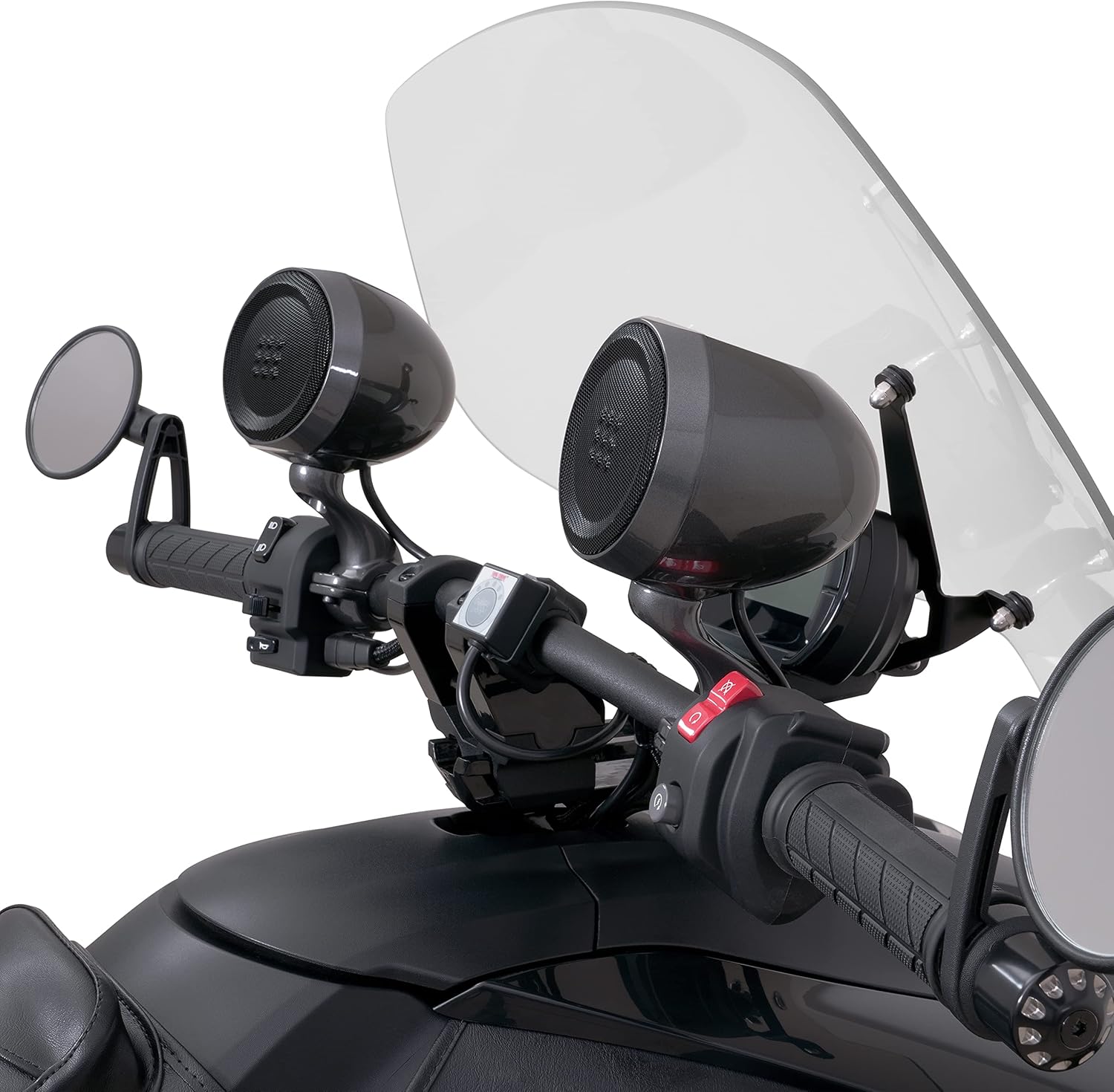 Show Chrome Perfect Storm – Altavoces Bluetooth para manillar de la mayoría de las motocicletas de “-1”
