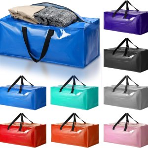 Wesnoy Paquete de 8 bolsas de mudanza a granel, bolsas de mudanza extra grandes con cremalleras y asas, bolsa de almacenamiento impermeable, bolsas Wesnoy Paquete de 8 bolsas de mudanza a granel, bolsas de mudanza extra grandes con cremalleras y asas, bolsa de almacenamiento impermeable, bolsas