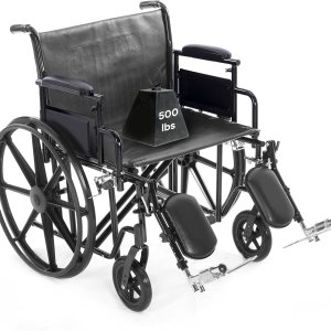 Silla de ruedas bariátrica resistente para adultos, color negro, brazos de escritorio extraíbles y reposapiernas elevados, altura estándar ajustable Silla de ruedas bariátrica resistente para adultos, color negro, brazos de escritorio extraíbles y reposapiernas elevados, altura estándar ajustable