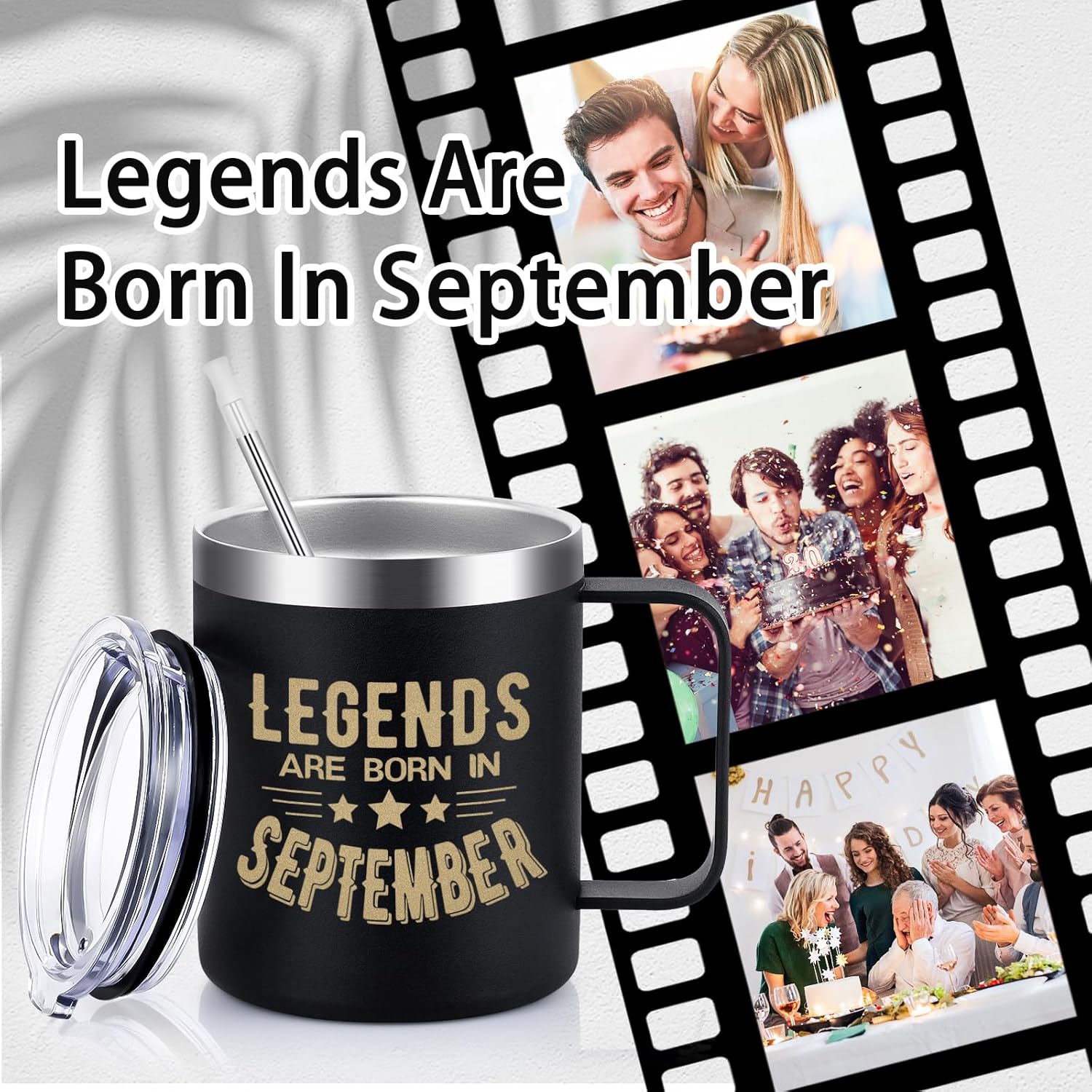 Lifecapido Regalos de cumpleaños para hombres, taza de café aislada con asa de 12 onzas, regalos de cumpleaños de septiembre Libra, regalos de Virgo