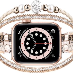 MOFREE Pulsera de cuero bohemio compatible con Apple Watch Band de 1.654 pulgadas, 1.732 pulgadas, 1.772 pulgadas, 1.772 pulgadas para mujer, MOFREE Pulsera de cuero bohemio compatible con Apple Watch Band de 1.654 pulgadas, 1.732 pulgadas, 1.772 pulgadas, 1.772 pulgadas para mujer,