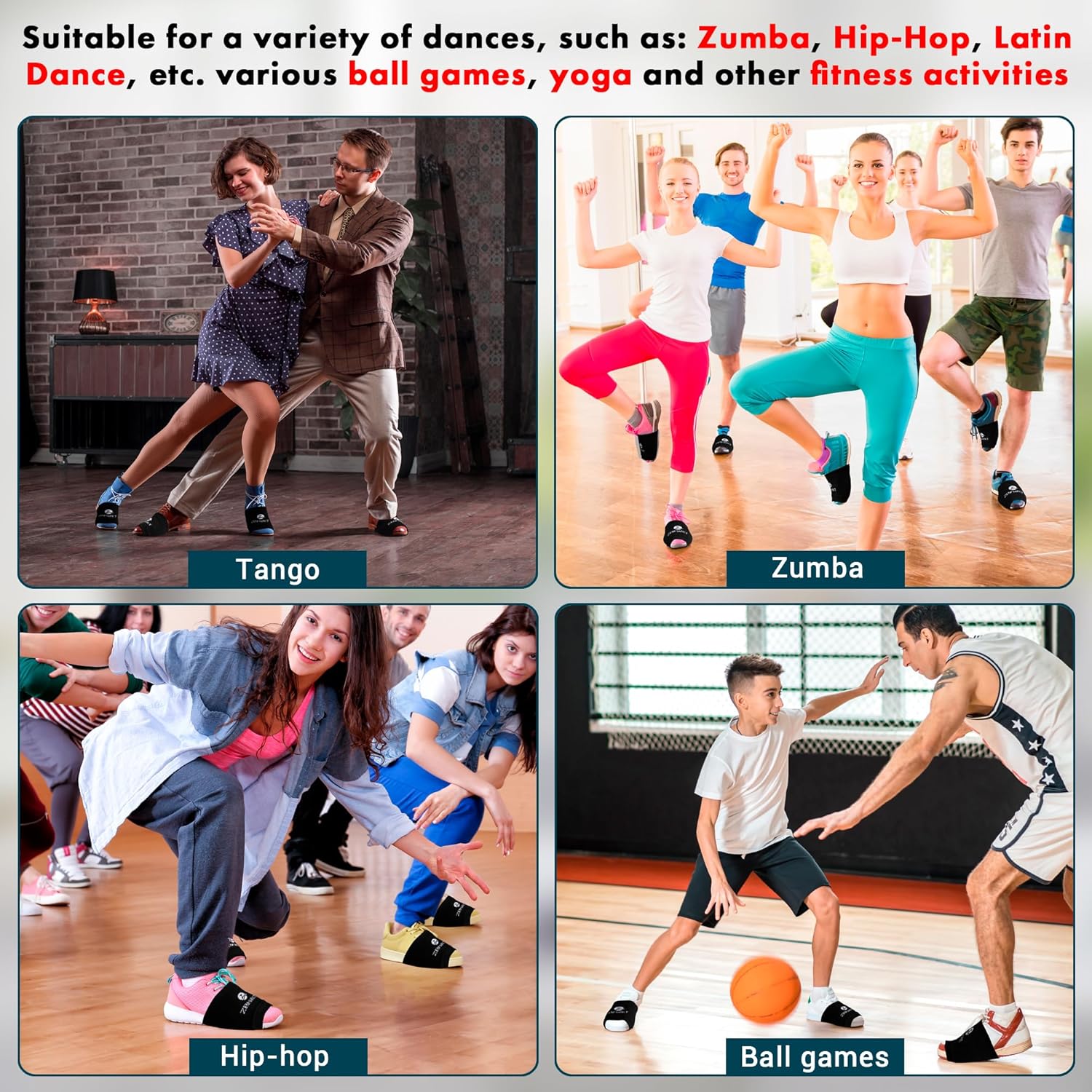 Zenmarkt Calcetines de baile sobre bailarines  Mejora los pivotes y giros  Protege tus tobillos y rodillas mientras bailas con estilo en suelos de