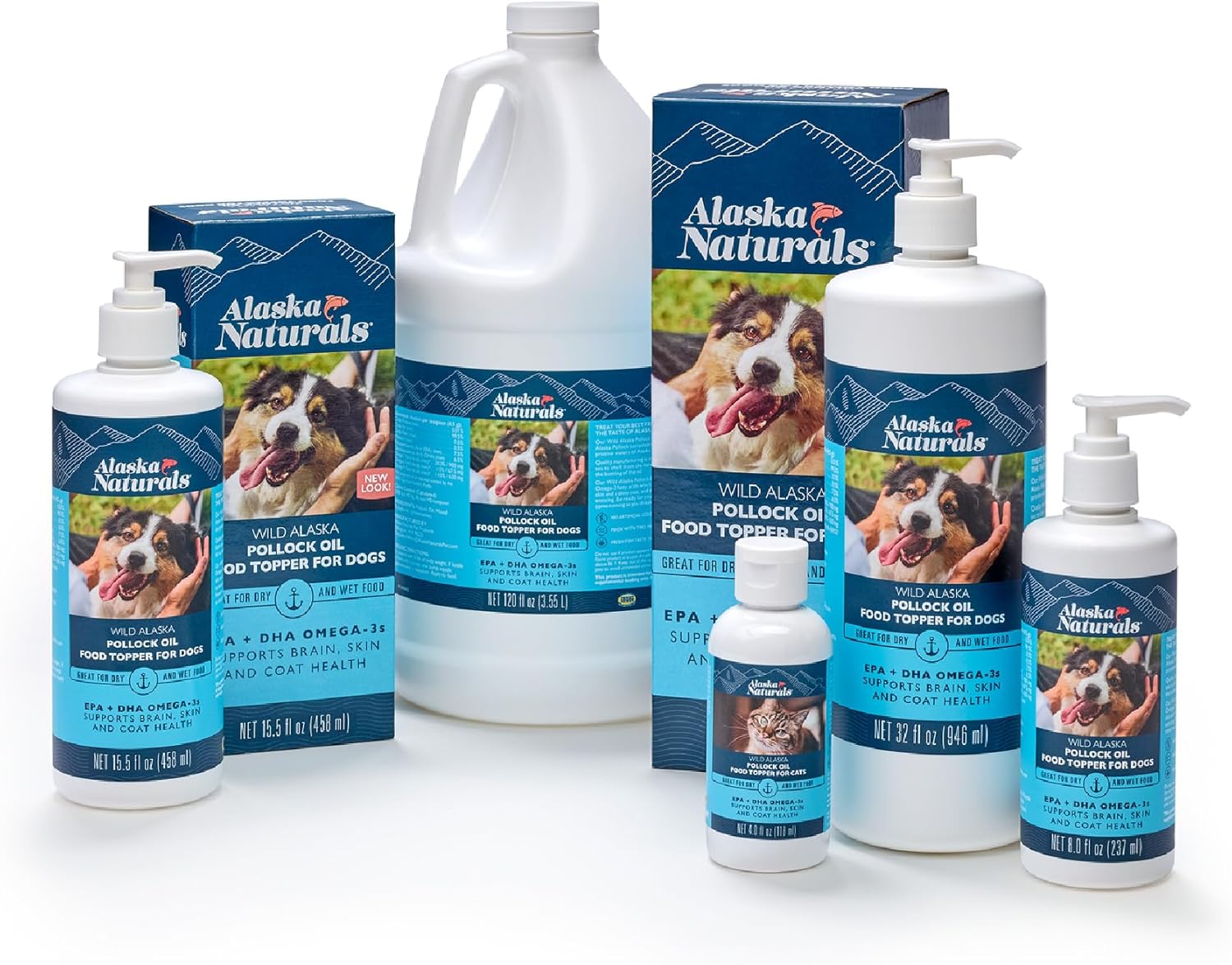Alaska Naturals Aceite de abadejo salvaje de Alaska para perros – EPA y DHA Omega-3 – Suplemento para piel sana, pelaje brillante – capturado en la