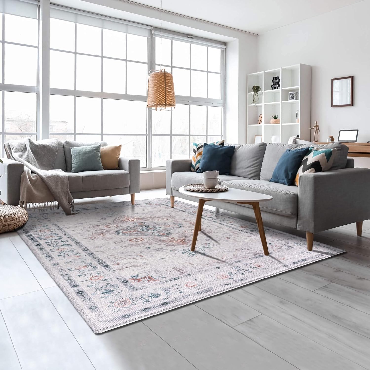 Vernal Peoria – Alfombra antideslizante lavable a máquina, no se desprende, para sala de estar, dormitorio, comedor, pasillo, cocina, apta para