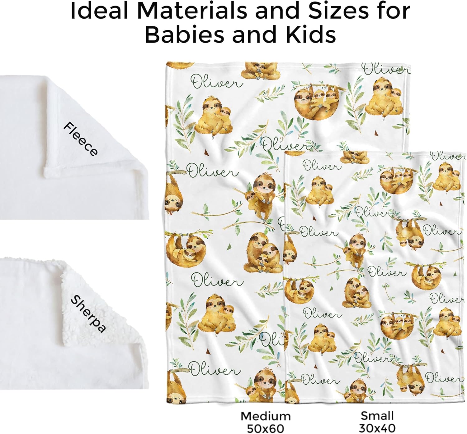 MDPrints – Mantas de bebé personalizadas para niños, manta de bebé personalizada con nombre, regalo de guardería para recién nacidos, forro polar de