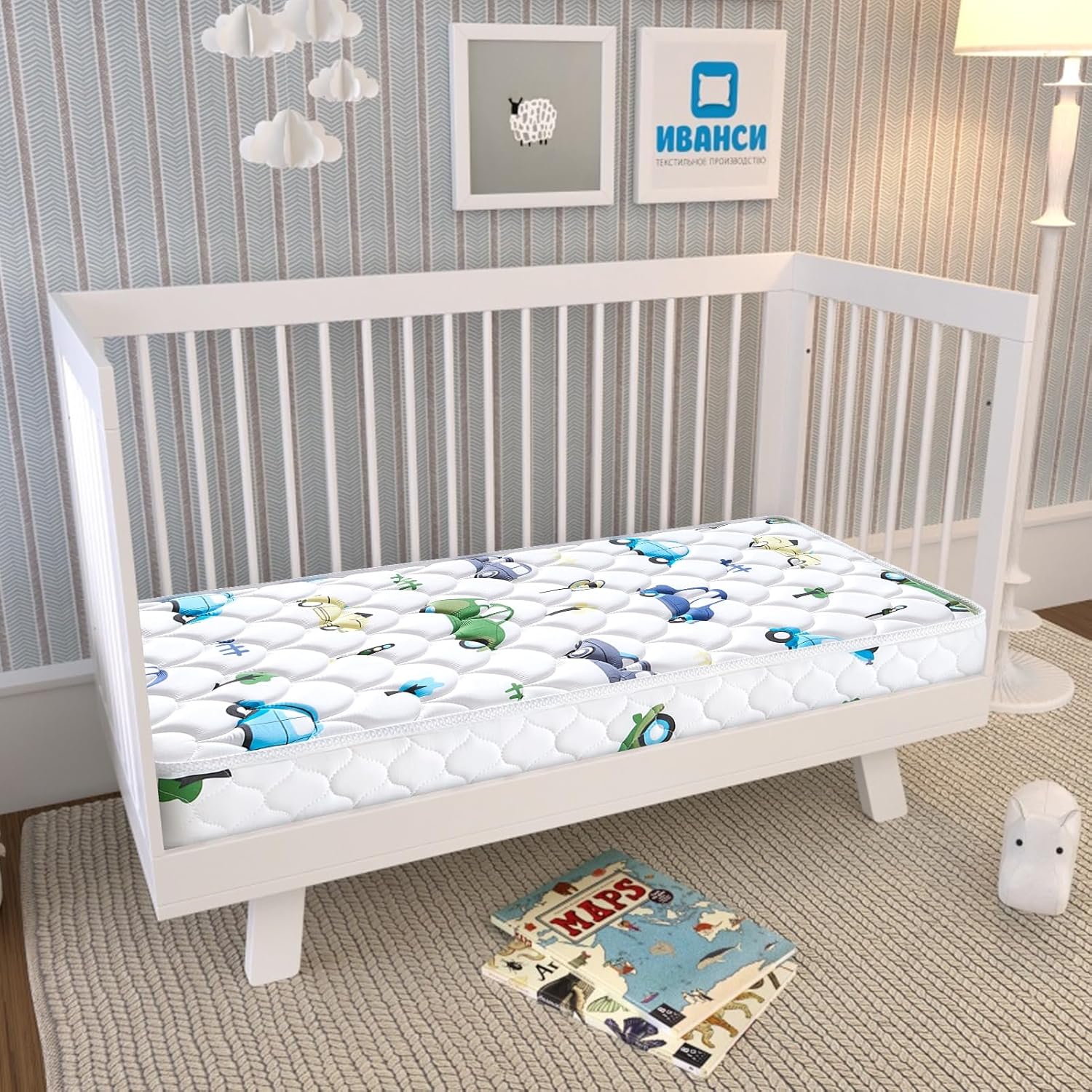 Colchón de espuma prémium para cuna de bebé y colchón para niños pequeños, transpirable, 52 x 27.6 x 5 pulgadas, no tóxico, colchón de firmeza media
