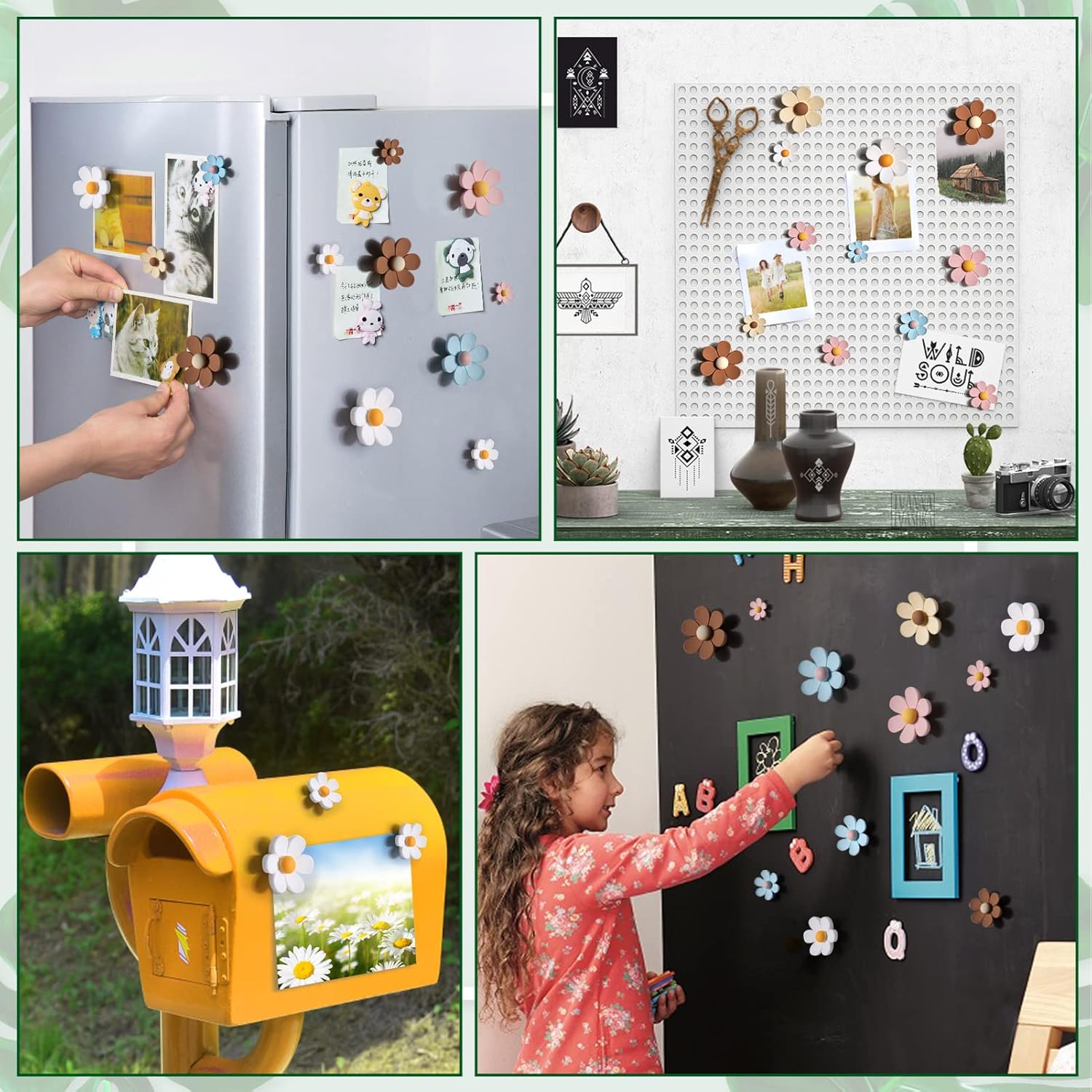 25 imanes de flores para refrigerador, mini imanes para refrigerador, bonitos imanes para casilleros, pizarras blancas, decoración de oficina en casa