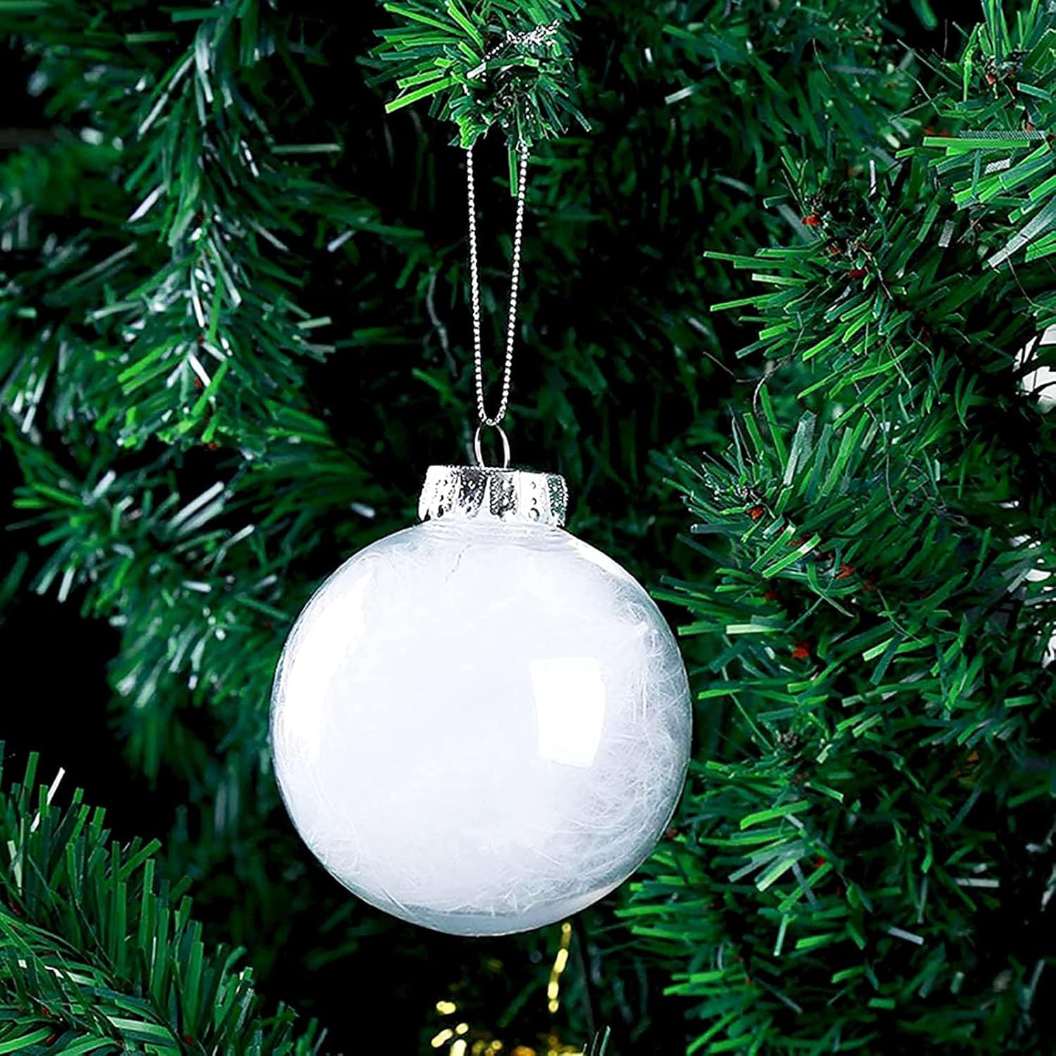 Xugenxes 18 bolas decorativas recargables de plástico transparente, 2.36 pulgadas, accesorios de Navidad para decoración de casa, fiesta, boda,