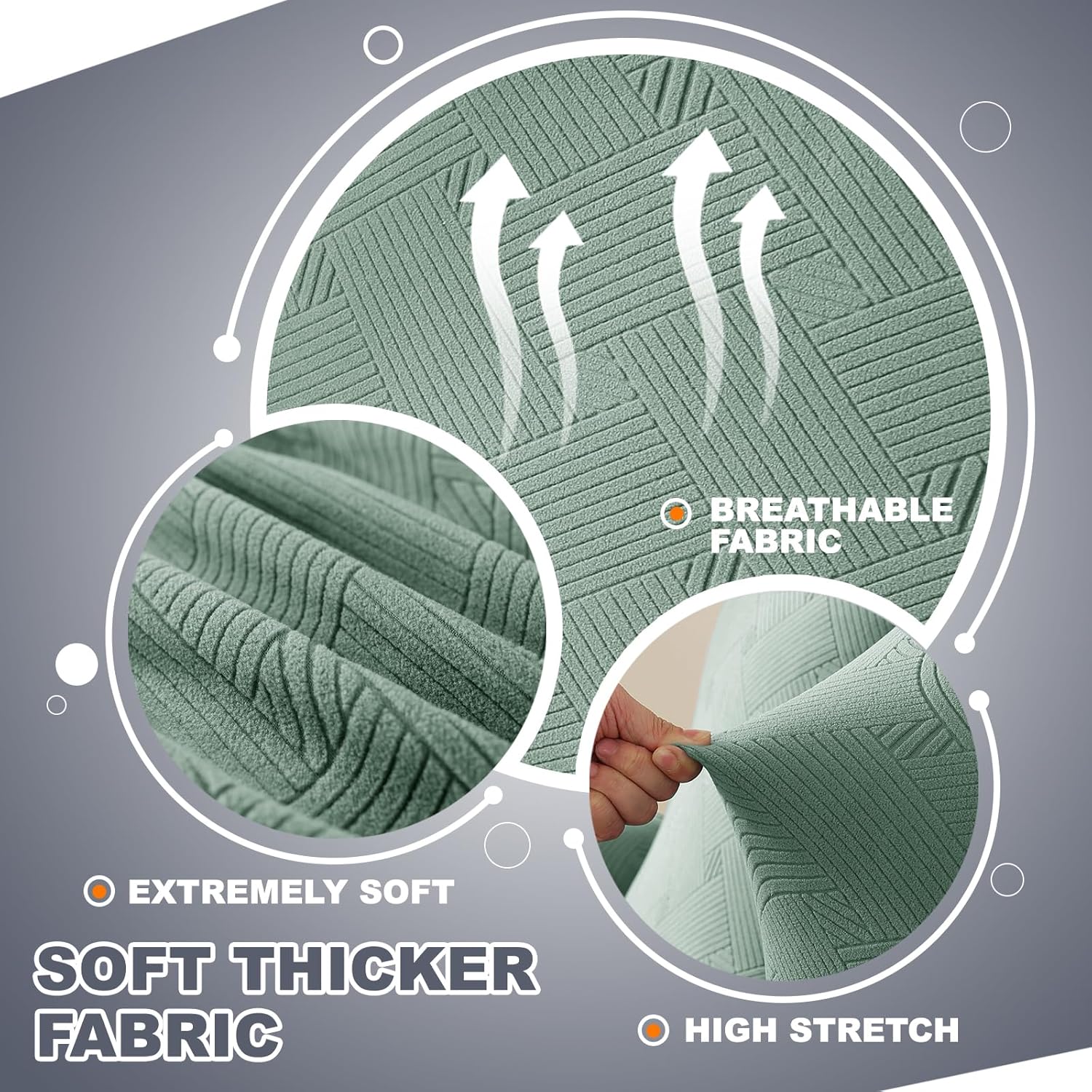 JIVINER Fundas súper elásticas para silla, 1 pieza, universales, de jacquard, para sillón, con cuadros pequeños, con parte inferior elástica (tamaño