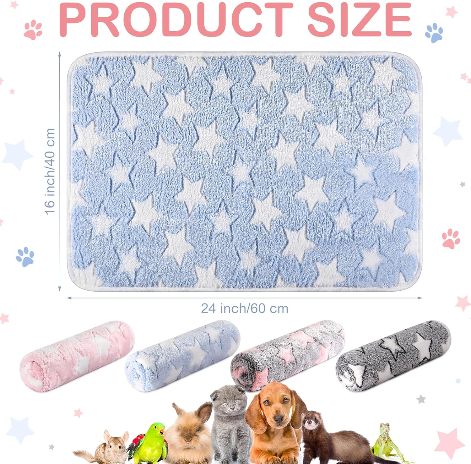 8 piezas de ropa de cama de conejillo de indias a granel, mantas impermeables de franela de animales pequeños, ropa de cama absorbente y