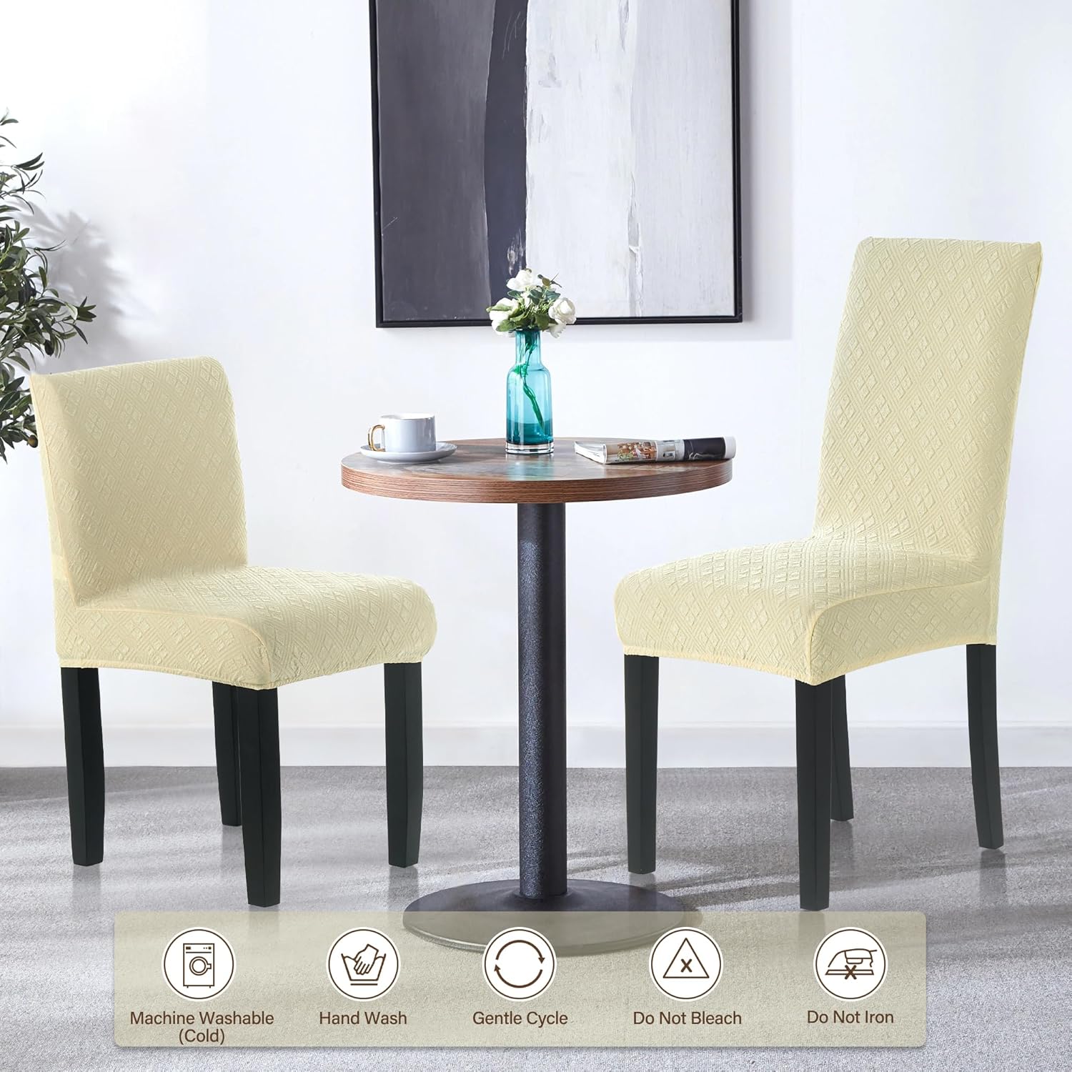 Juego de 4 fundas para sillas de comedor, fundas elásticas para sillas de comedor, fundas para sillas de cocina, juego de 4, fundas para sillas