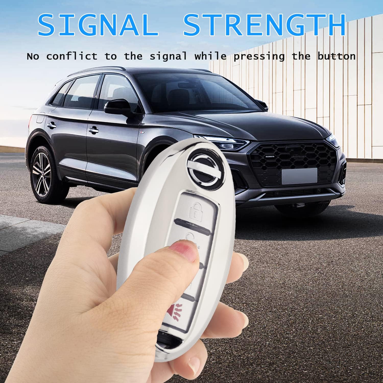 Funda para llavero Nissan con llavero, carcasa de TPU suave protección completa para Altima Rogue, Maxima, Sentra, Infiniti, Armada, Sedán, Murano,