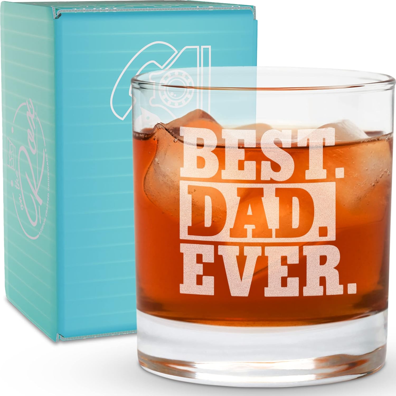 Regalos de whisky para papá, vaso de whisky grabado “Best Dad Ever” de 11 onzas, regalo del día del padre, regalos de cumpleaños para papá de hija,