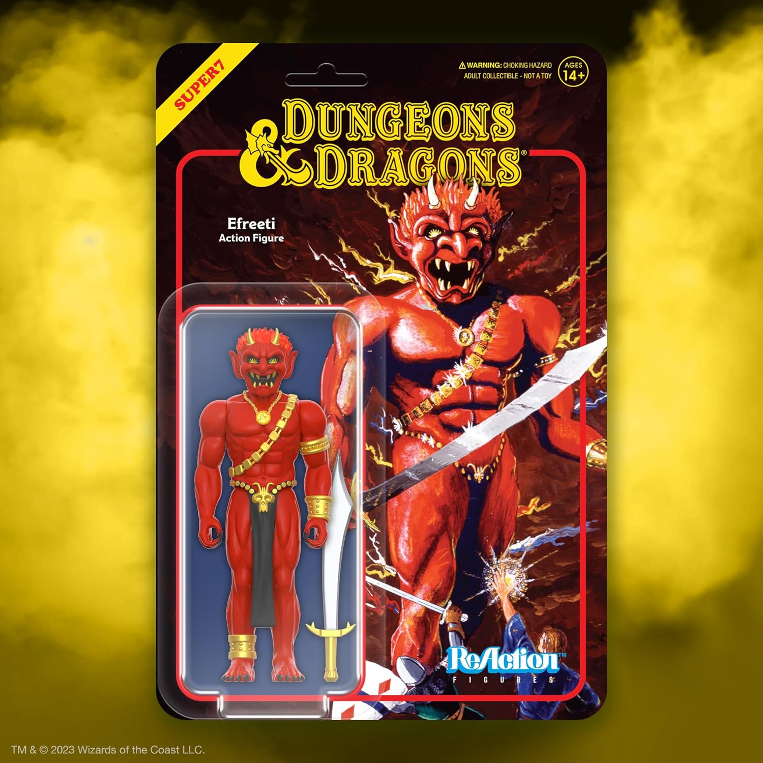 Super7 Dungeons & Dragons Efreeti – Figura de acción de Calabozos y Dragones de 3.75 pulgadas con accesorio, coleccionables vintage y juguetes retro
