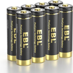 EBL Gold Pro – Baterías AA recargables de 1.2 V, 2800 mAh, batería NIMH, batería AA de alta capacidad, precargada doble A, 8 paquetes EBL Gold Pro – Baterías AA recargables de 1.2 V, 2800 mAh, batería NIMH, batería AA de alta capacidad, precargada doble A, 8 paquetes