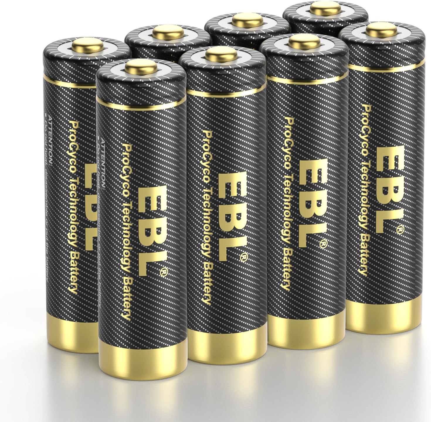 EBL Gold Pro – Baterías AA recargables de 1.2 V, 2800 mAh, batería NIMH, batería AA de alta capacidad, precargada doble A, 8 paquetes