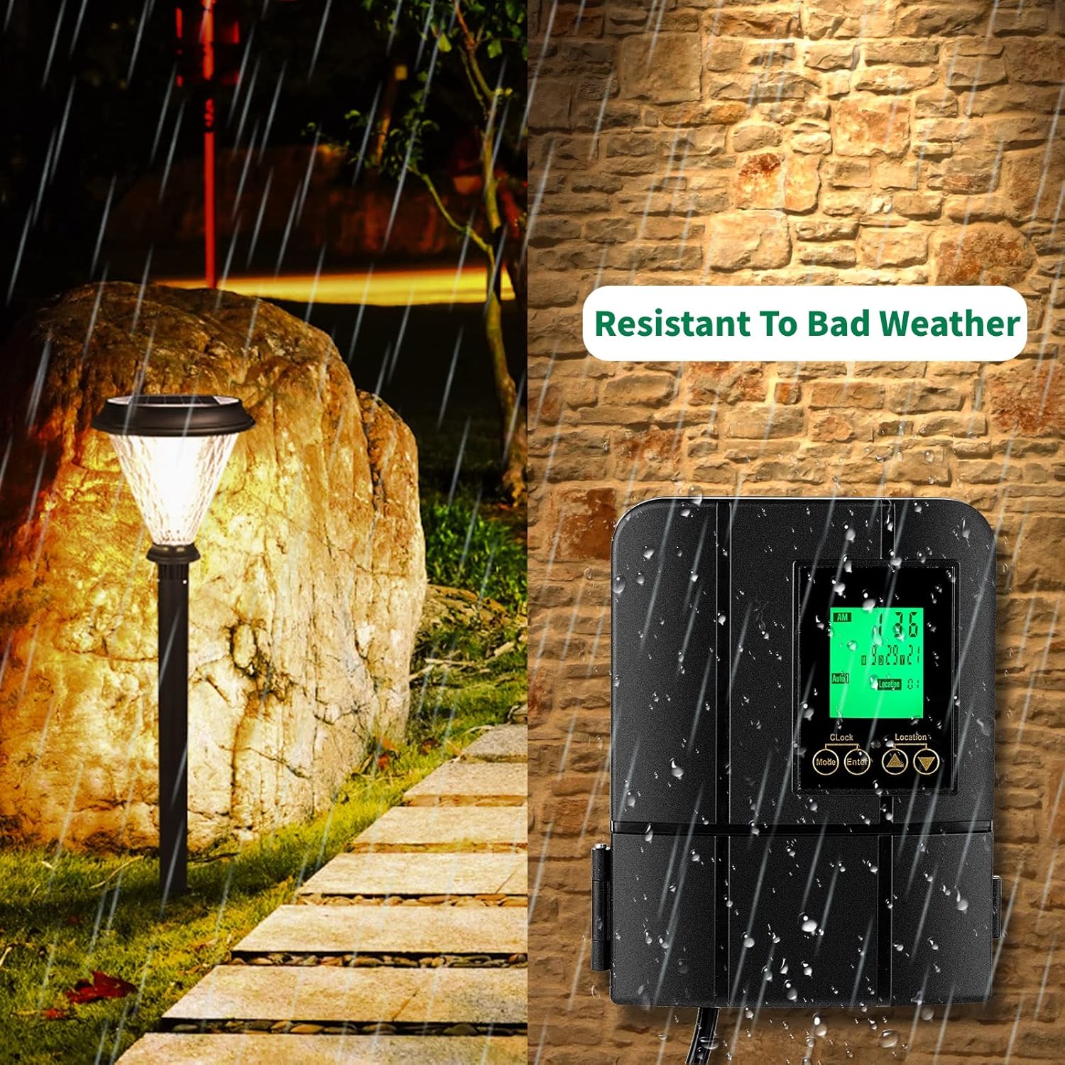 Transformador de iluminación de paisaje de núcleo toroidal de 120 W con temporizador y sensor, 120 V CA a 12 V CA, transformador de luz de bajo