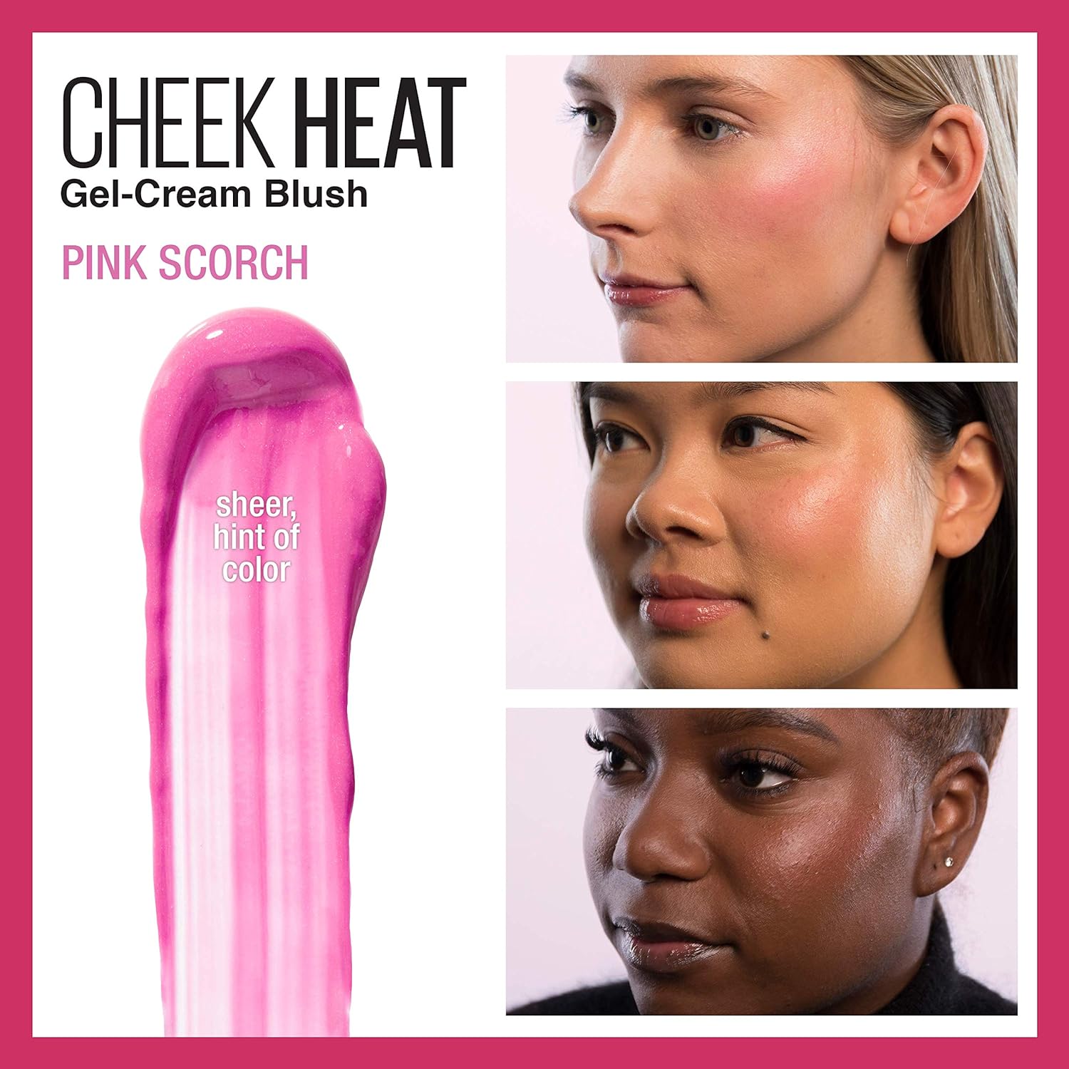 Maybelline Maquillaje de rubor en gel térmico para mejillas, ligero, sensación transpirable, rubor transparente de color, aspecto natural, acabado