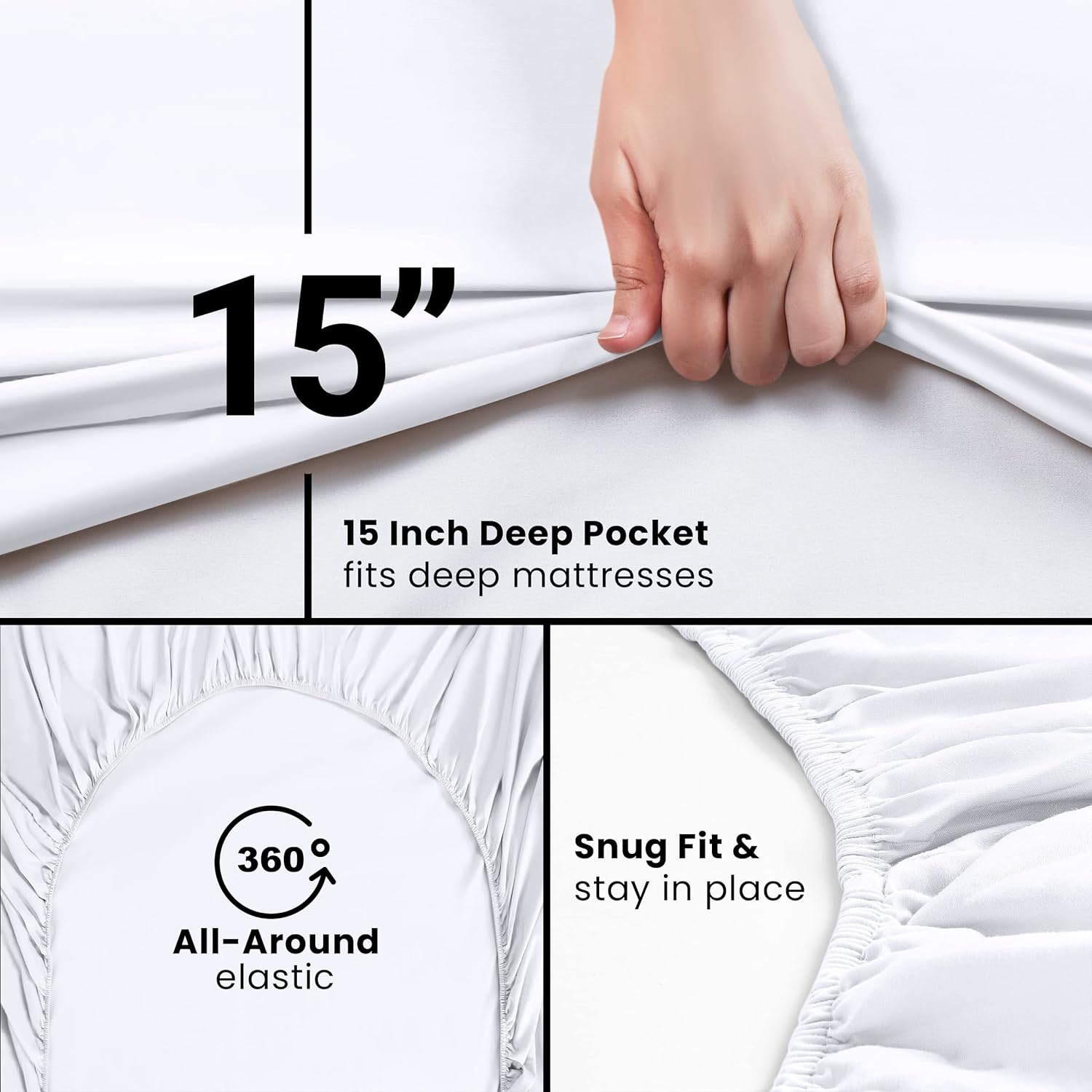 Utopia Bedding Sábanas bajeras de tamaño individual XL, paquete de 2 sábanas inferiores de microfibra suave cepillada, bolsillos profundos,