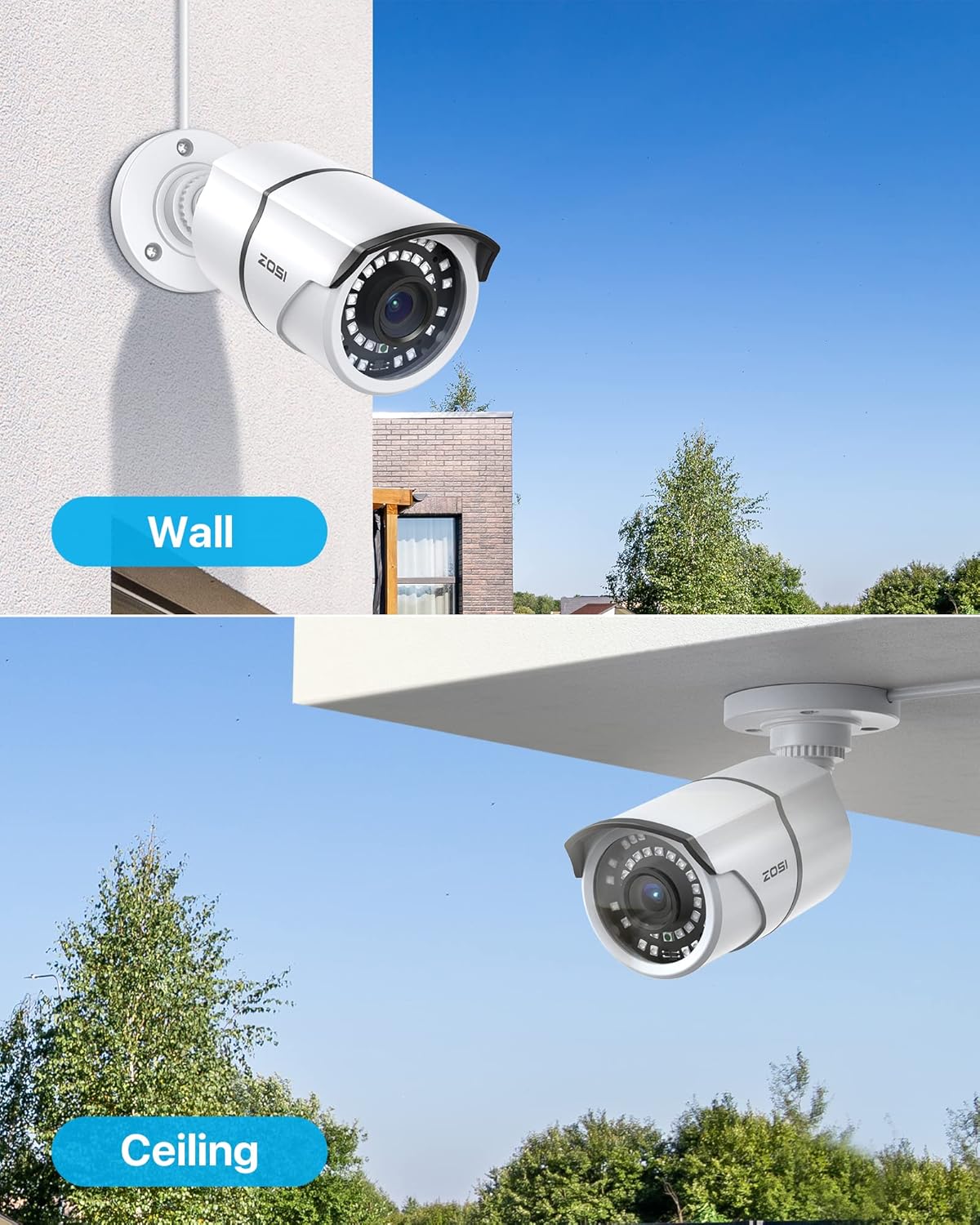 ZOSI ZG2615E – Cámara de seguridad impermeable POE de 5MP con visión nocturna para sistema de vigilancia de alimentación a través de Ethernet en