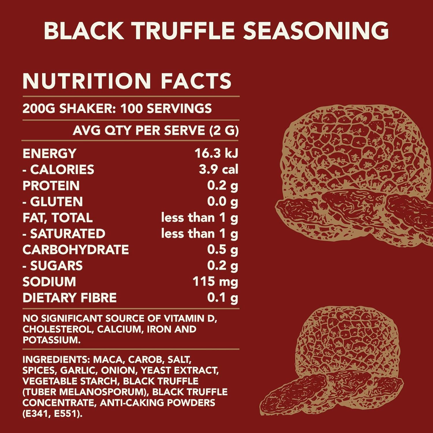 Kiwi Artisan Condimento de trufa negra, condimento de ralladura de trufa, polvo de trufa gourmet, fabricado con auténticas trufas de Nueva Zelanda,