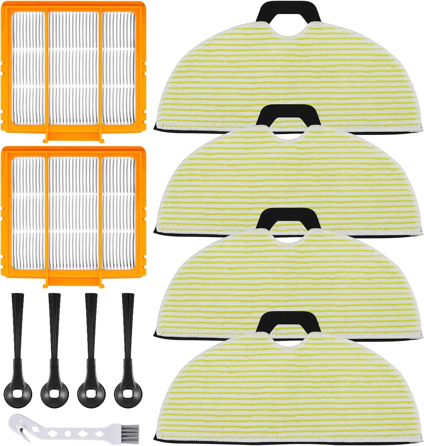 RV2610WA Kit de filtro de cepillo de trapeador de repuesto para Shark RV2610WA RV2620WA RV2410WD AV2610WA AI Ultra 2 en 1 robot aspirador, 4