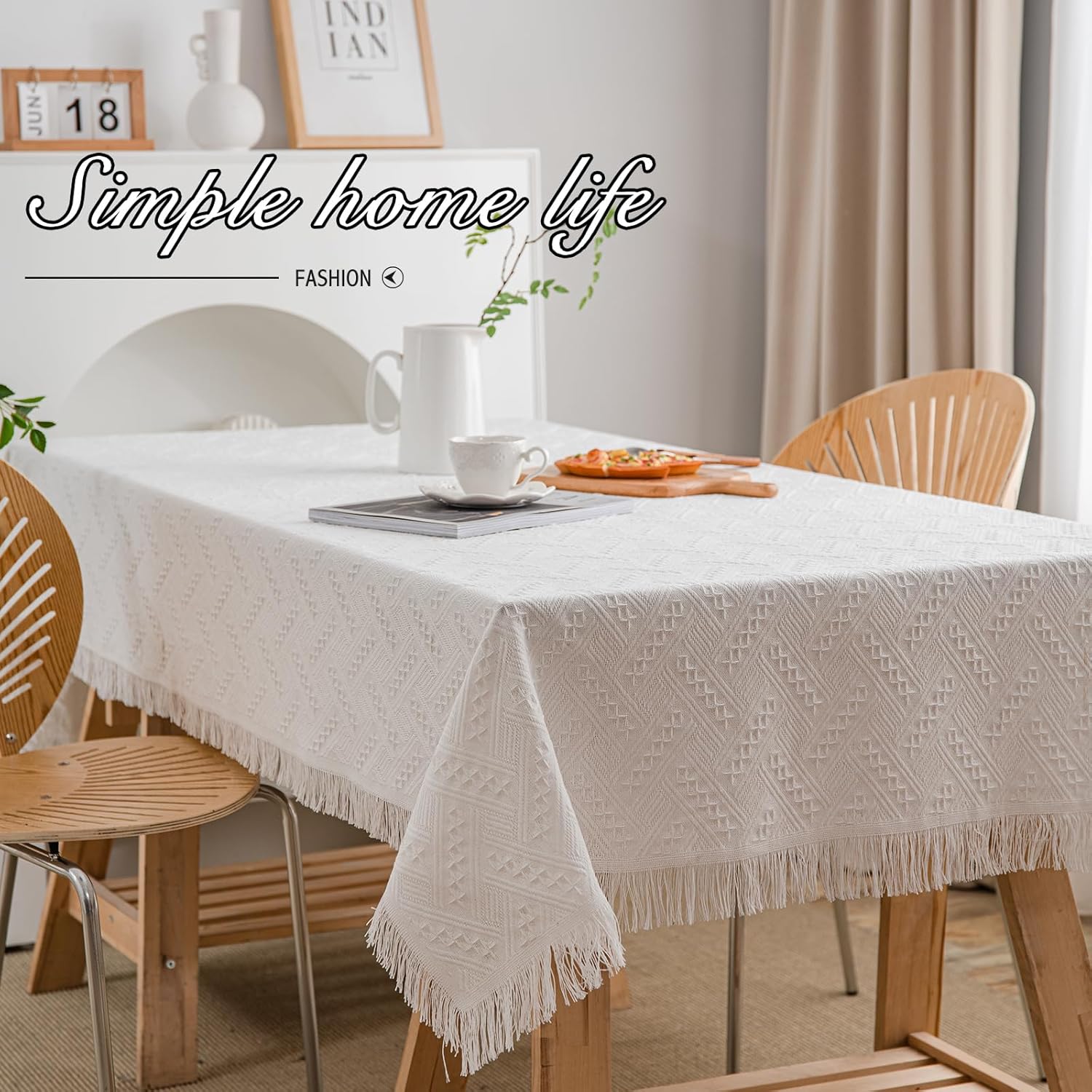 Mantel rectangular de encaje para mesa de fiesta al aire libre, mantel blanco para mesa rústica, granja, cocina, mesa de café, manteles redondos de