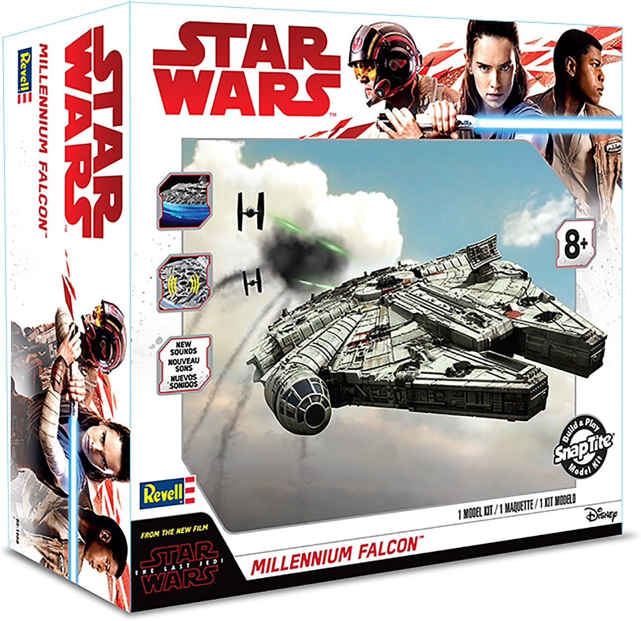 Juego de construcción Revell SnapTite de Star Wars The Last Jedi Millennium Falcon
