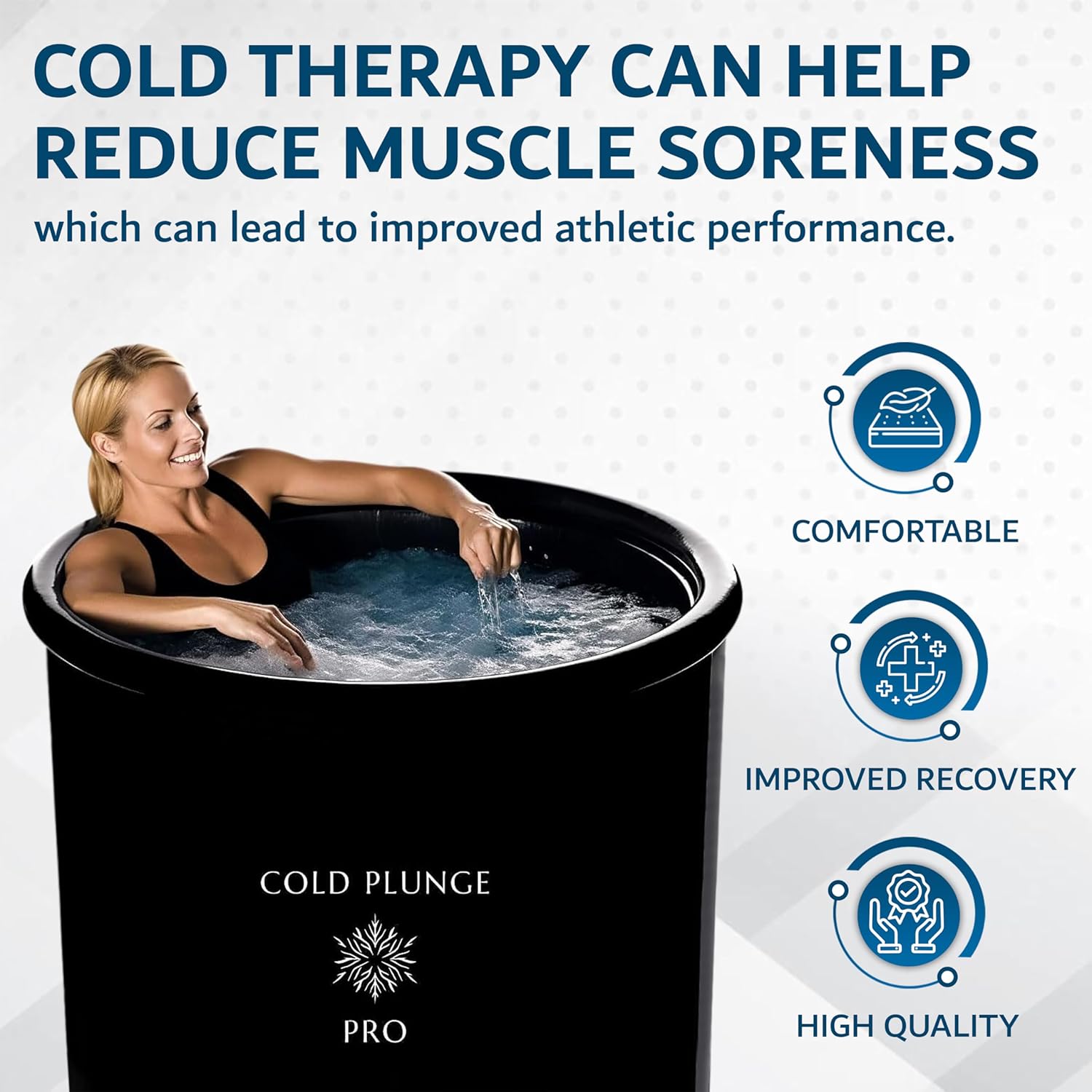 Bañera de hielo para recuperación de atletas (tamaño XL) con aislamiento multicapa con cubierta para todo tipo de clima, piscina de inmersión extra