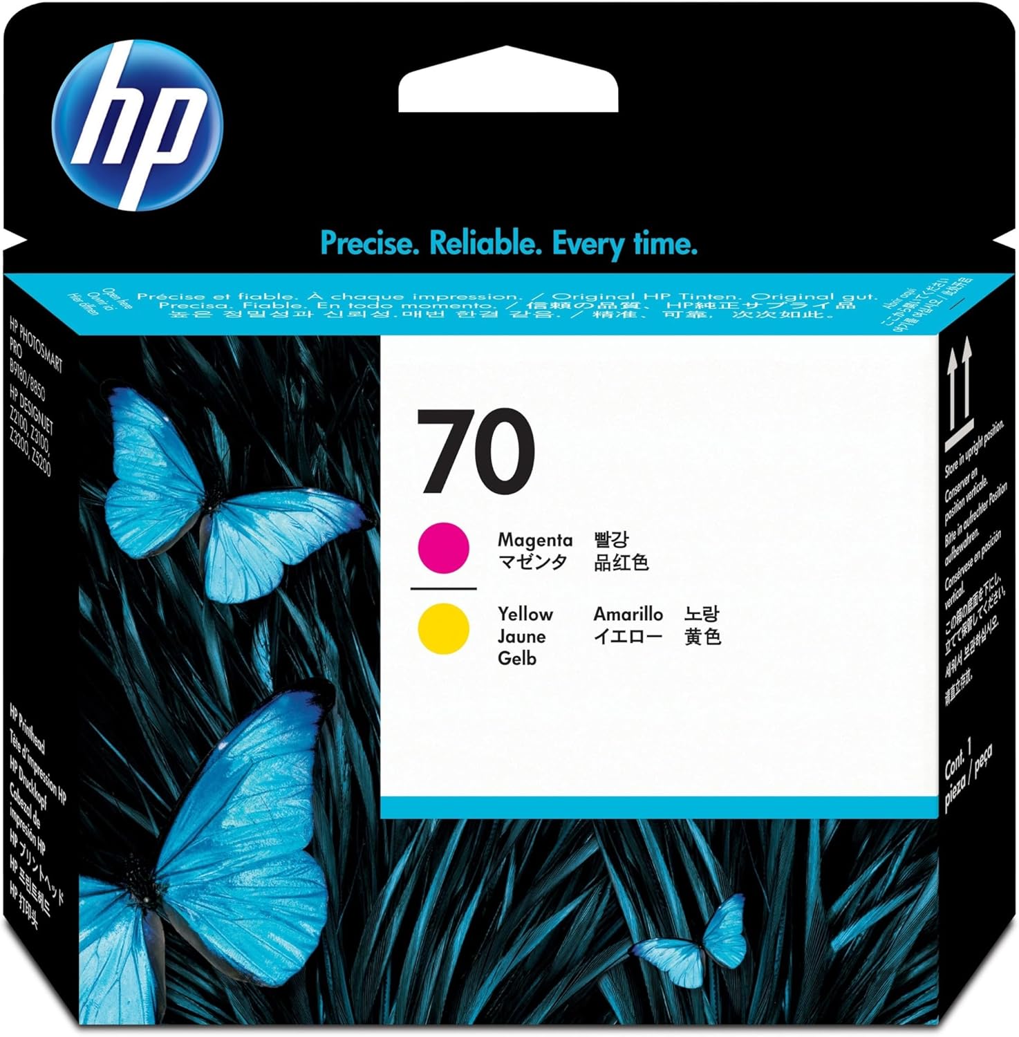 HP 70 cabezales de impresión DesignJet magenta y amarillo (C9406A) para impresoras DesignJet Z5400, Z5200, Z3200, Z3100 y Z2100 de gran formato